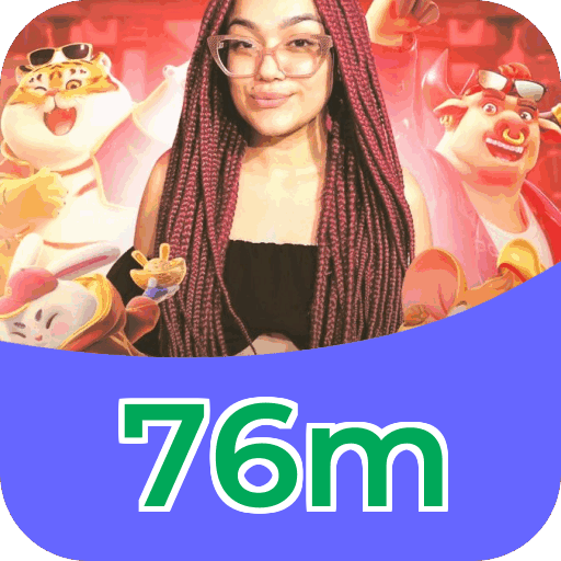 Interface do aplicativo 76m mostrando jogos disponíveis no iOS e Android